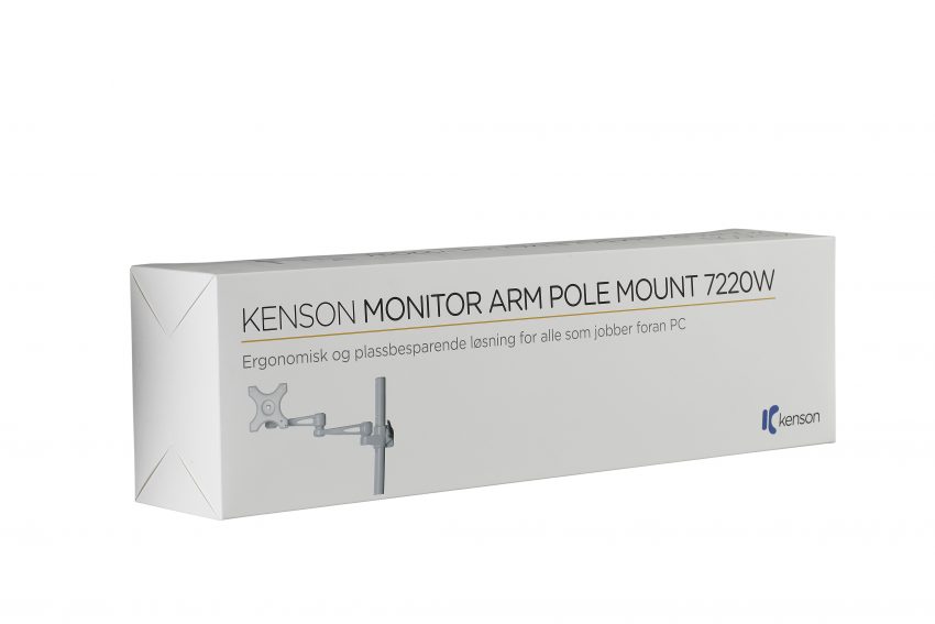 Kenson Monitor Arm Pole Mount 7220W WHITE - Bilde 6