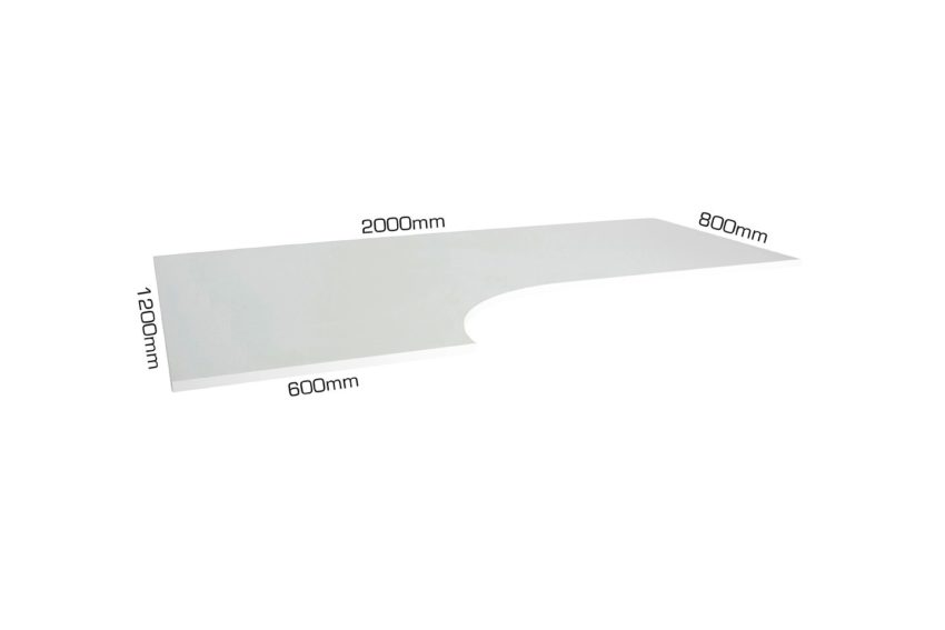 L-FORM TABLE TOP 200x120/60 CM.WHITE - Bilde 5