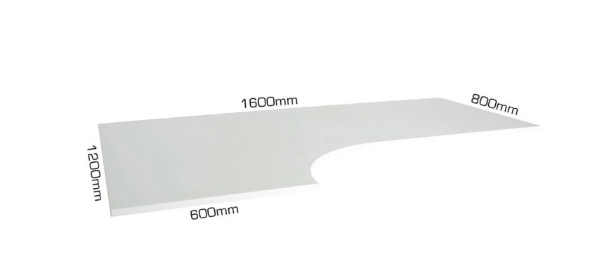 L-FORM TABLE TOP 160x120/60 CM.WHITE - Bilde 8