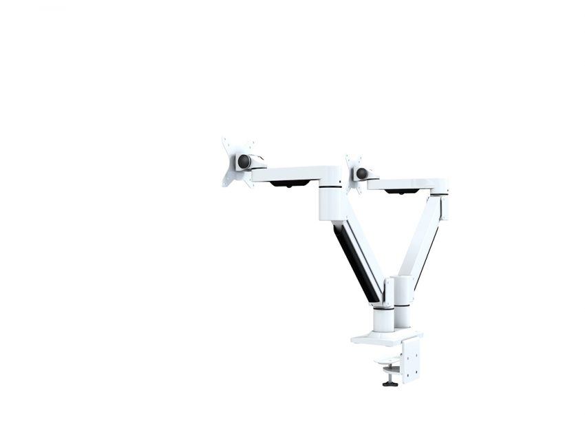 Kenson Monitor Arm Twin med gasslift, HVIT - Bilde 3