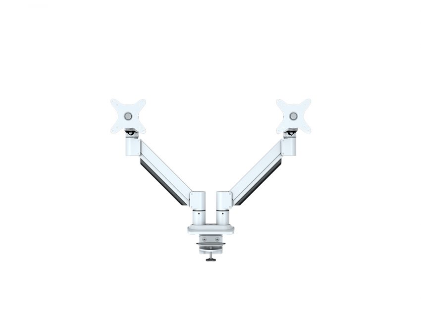 Kenson Monitor Arm Twin med gasslift, HVIT - Bilde 6