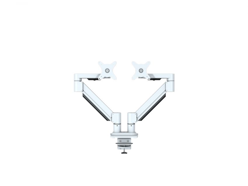 Kenson Monitor Arm Twin med gasslift, HVIT - Bilde 5