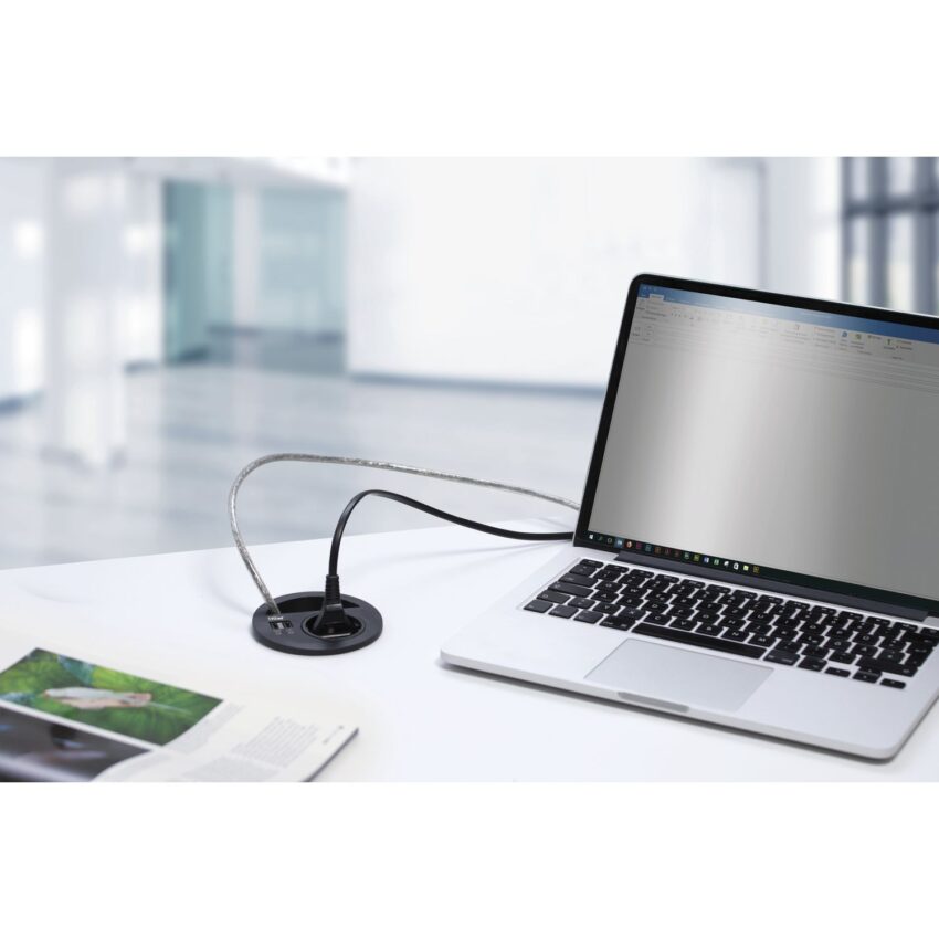 Kenson Circle80 – Sort 1x stikk 2x USB A+C 2.1A, GST18 - Bilde 2