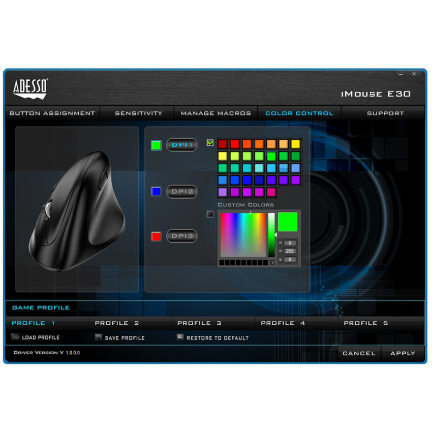 KENSON iMouse E30 programmable vertical mouse right, wireless - Bilde 8
